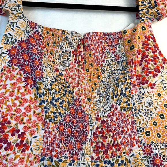 Donna Morgan Women's Sleeveless Ruffle Strap Dress Sz 16W Floral Patchwork Fairy - Picture 14 of 15